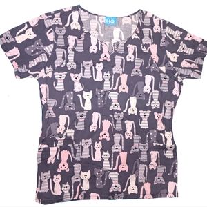 Kitties & Pups scrub top by HQ Scrubs